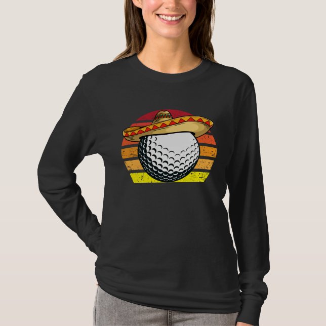 T-shirt Cinco de Mayo Golf Ball With Sombrero Golfer Mexic (Devant)