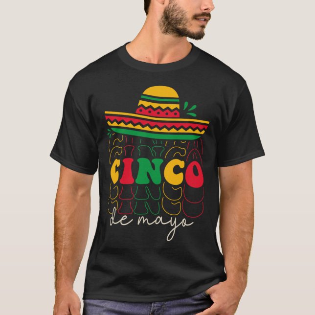 T-shirt Cinco De Mayo Groovy Mexican Fiesta 5 De Mayo Somb (Devant)