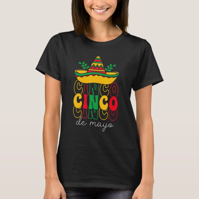 T-shirt Cinco De Mayo Groovy Mexican Fiesta 5 De Mayo Somb (Devant)