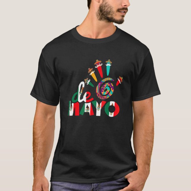 T-shirt Cinco De Mayo Imprimer Casquette mexicain (Devant)