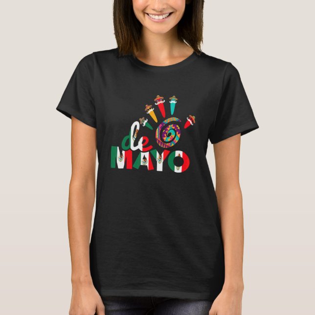 T-shirt Cinco De Mayo Imprimer Casquette mexicain (Devant)