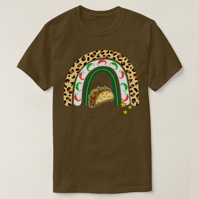 T-shirt Cinco De Mayo Leopard Rainbow (Design devant)