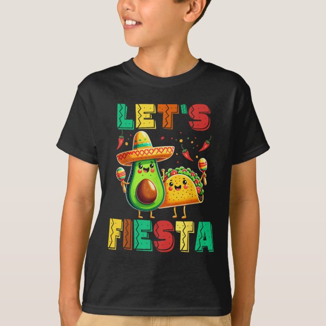 T-shirt Cinco De Mayo Lets Fiesta Avocado Et Tacos Cinco (Devant)