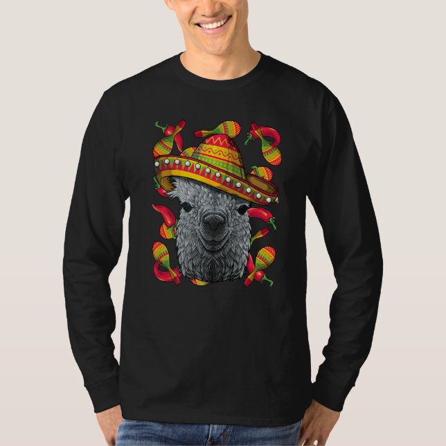 T-shirt Cinco De Mayo Llama Sombrero Mexicaine Llama Fiest (Devant)