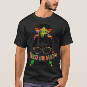 T-shirt Cinco De Mayo Maman Bun Méssy Meican Femmes Fête d