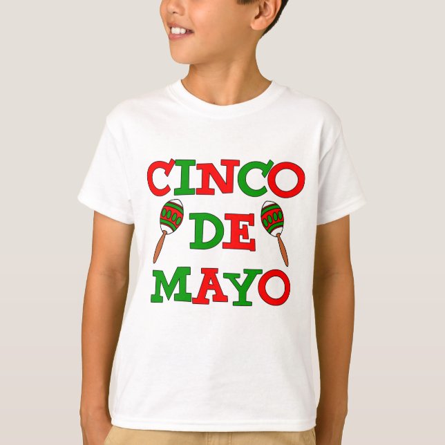 T-shirt Cinco De Mayo Maracas colorés (Devant)
