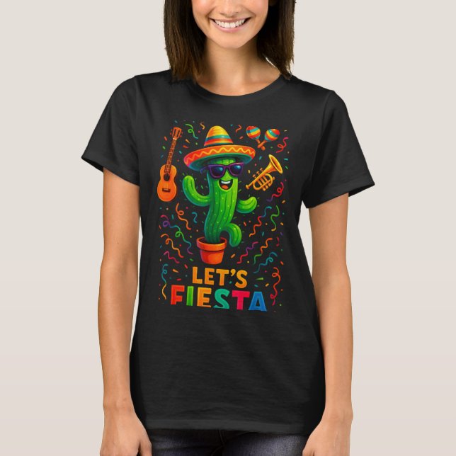 T-shirt Cinco de mayo mexican cactus party funny letsCinco (Devant)