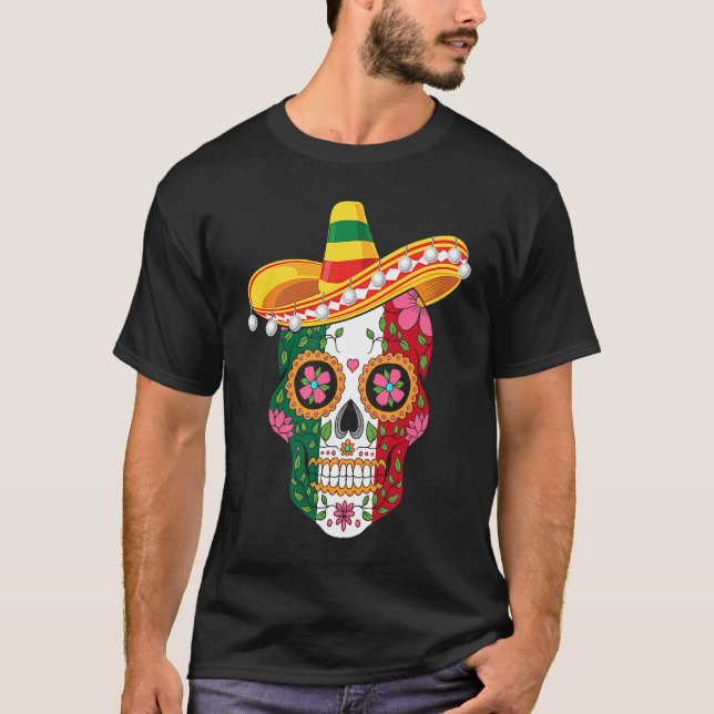 T-shirt Cinco de Mayo mexican skull celebrate fiesta (Devant)