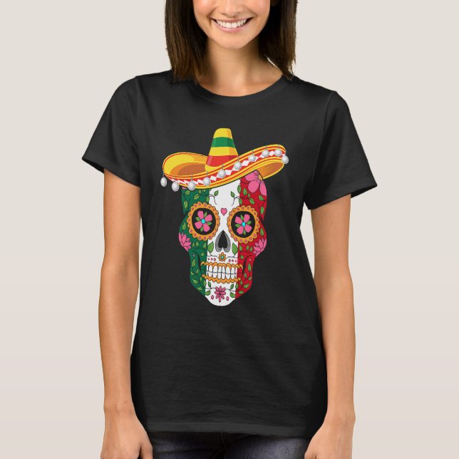 T-shirt Cinco de Mayo mexican skull celebrate fiesta (Devant)