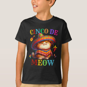 T-shirt Cinco De Mayo Miaou Joli Amoureux des Chats Faison