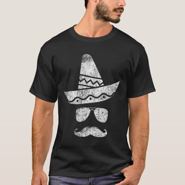 T-shirt Cinco De Mayo Parti Mustache Casquette Mexicain Fu (Devant)