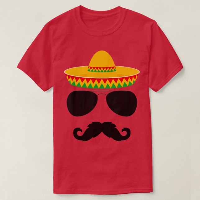 T-shirt Cinco de Mayo Party's Funny Cinco De Mayo Mustache (Design devant)