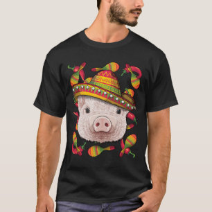 T-shirt Cinco de Mayo Pig Sombrero Pig mexicain Fiesta Par
