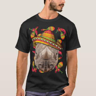 T-shirt Cinco de Mayo Rhinoceros Sombrero Rhino mexicain W