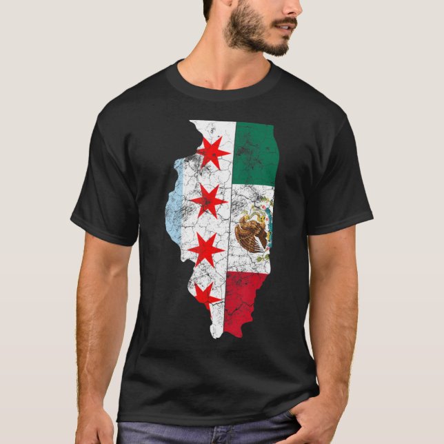 T-shirt Cinco De Mayo Shirt Chicago Drapeau Mexicain Homme (Devant)