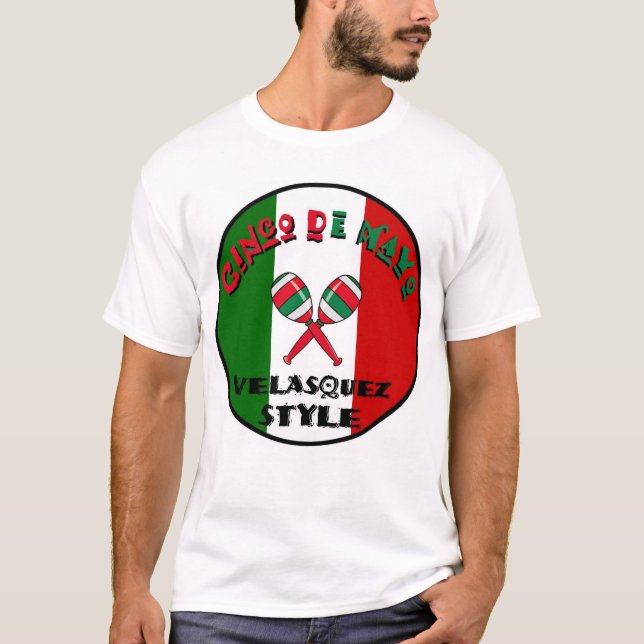 T-shirt Cinco De Mayo - style de Velasquez (Devant)