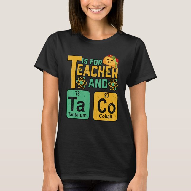 T-shirt Cinco De Mayo T Is For Teacher & Tacos Funny Mexic (Devant)