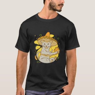 T-shirt Cinco De Mayo Taco Mexicain Chat Avec Sombrero Gra
