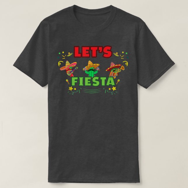T-shirt Cinco De Mayo TLets Fiesta Avocado Et Tacos (Design devant)