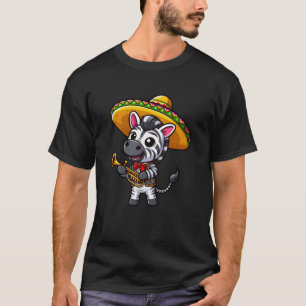 T-shirt Cinco de Mayo Zebra : Trumpeter en noir et blanc