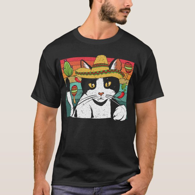 T-shirt Cinco de Meow Cat  Mexico Pride Mexican Cinco De M (Devant)