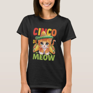 T-shirt Cinco De Meow Chat Chapeau Poncho Cinco De Mayo Ca