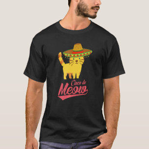 T-shirt Cinco De Meow Cinco De Mayo  Chapeau De Chat Mexic