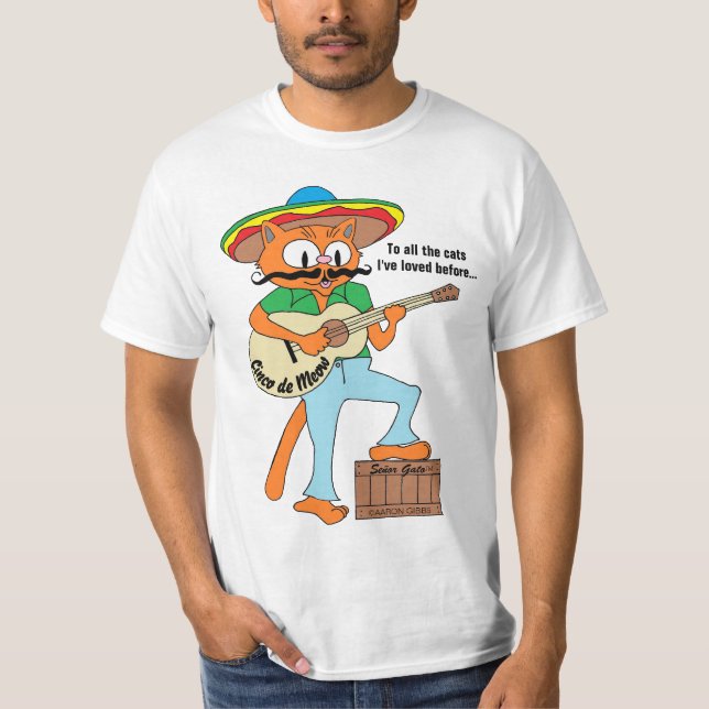 T-shirt "Cinco de Meow" Cinco de Mayo Chat de Dessin Animé (Devant)