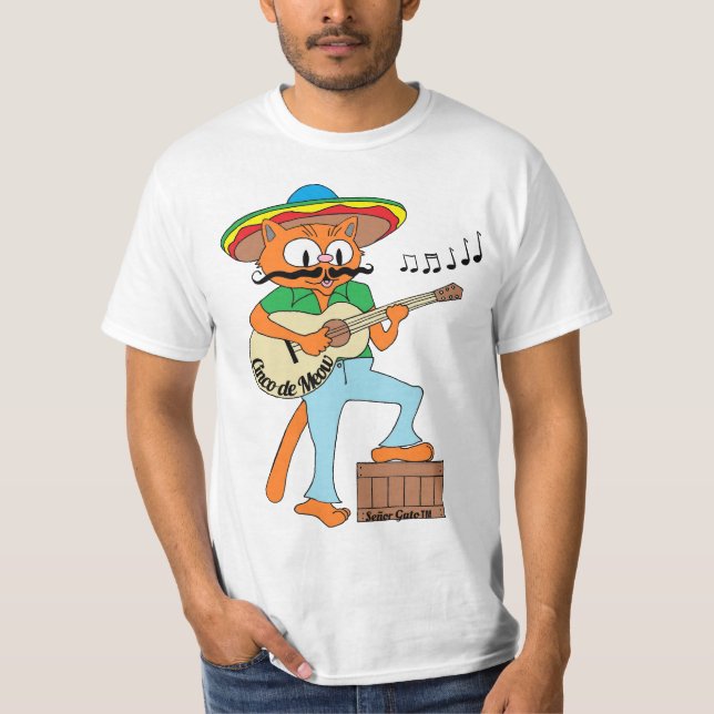 T-shirt "Cinco de Meow" Cinco de Mayo Mexicain Chat de Des (Devant)
