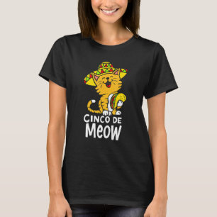 T-shirt Cinco De Meow Cute Cinco De Mayo Sombrero Taco Cat