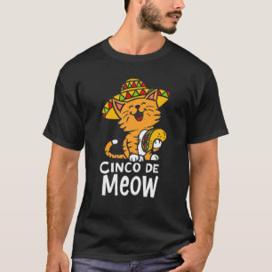 T-shirt Cinco De Meow Cute Cinco De Mayo Sombrero Taco Cat
