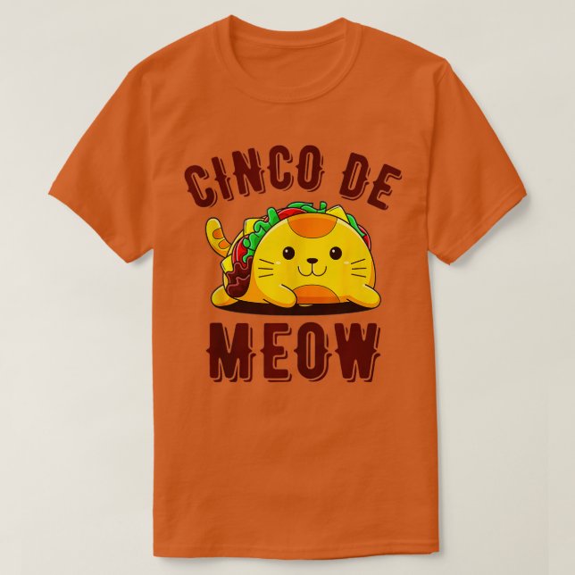 T-shirt Cinco De Meow Drôle aco Cat Kitten Lover Cinco De  (Design devant)