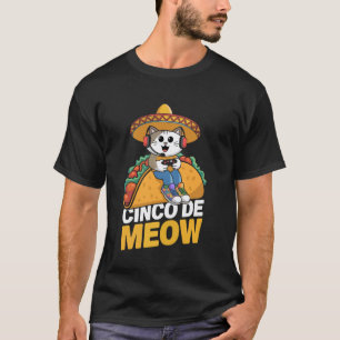 T-shirt Cinco de Meow Drôle Chat Joueur Taco Fiesta Humour