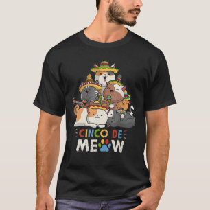 T-shirt Cinco De Meow Mariachi Amoureux des chats Cinco De