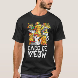 T-shirt Cinco De Meow Mayo Cat Sombrero Mexicain Taco Cinc