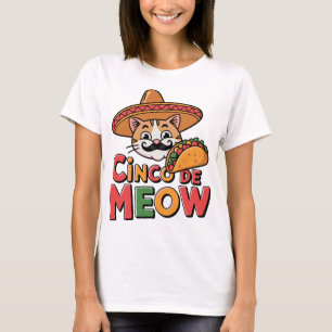 T-shirt Cinco De Meow Mexicain Chat Drôle