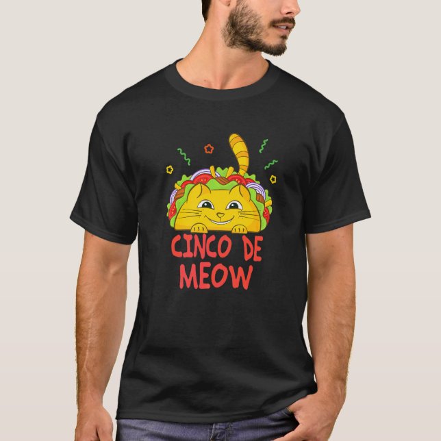 T-shirt Cinco De Meow Taco Chat Cinco De Mayo (Devant)