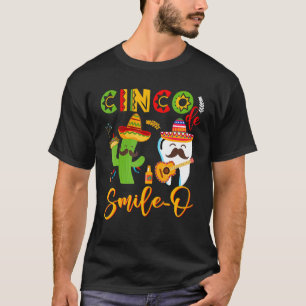 T-shirt Cinco De Smile O Funny Guitare Tooth Catus Tacos M