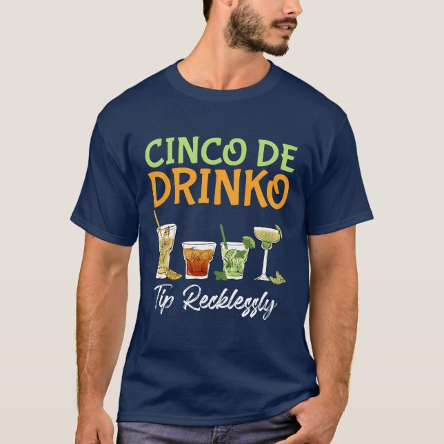T-shirt Cinco Drink Meican drinking Party Fan Fiesta famil (Devant)