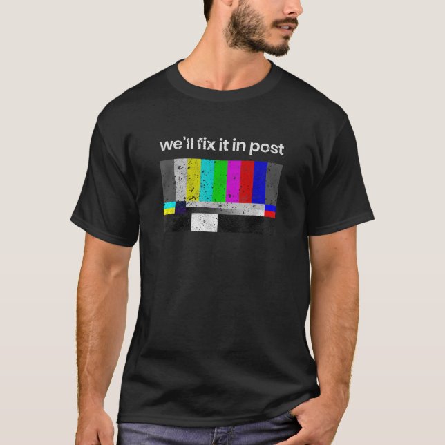 T-shirt Cinéaste Réparez-le en post-production Cadreur (Devant)