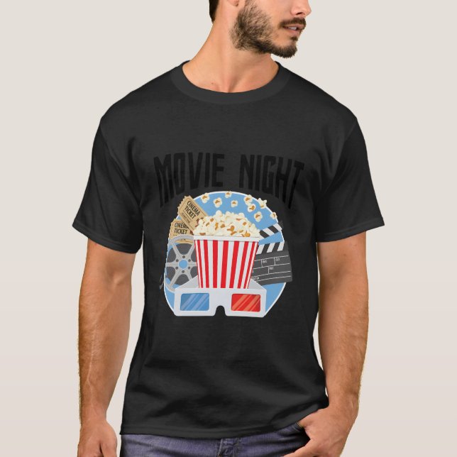 T-shirt Cinéma Nuit Popcorn Théâtre Film Étudiant (Devant)