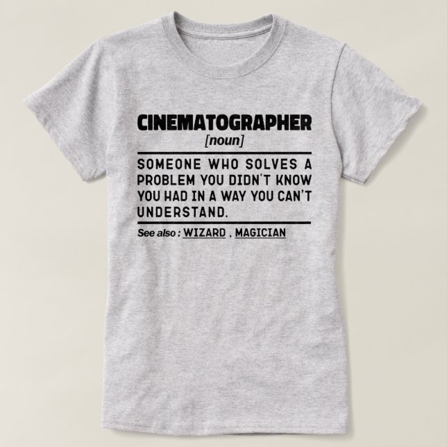 T-shirt Cinématographe Noun Film Caméra Opérateur Cool (Design devant)
