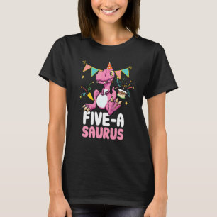 T-shirt Cinq A Saurus Dinosaur Cute Kiddo Rex