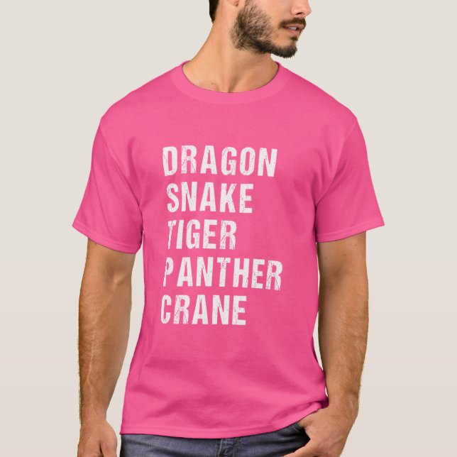 T-shirt Cinq animaux Kung Fu (Devant)