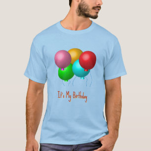 T-shirt Cinq ballons d'anniversaire C'est mon anniversaire