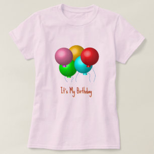 T-shirt Cinq ballons d'anniversaire C'est mon anniversaire