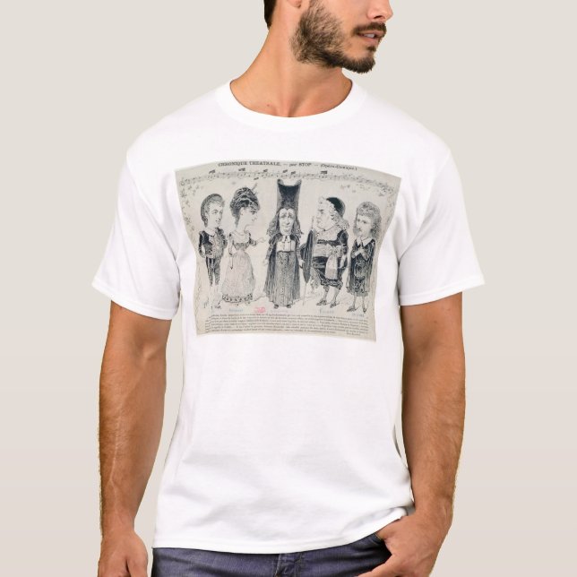 T-shirt Cinq caricatures de la fonte d'un Français (Devant)
