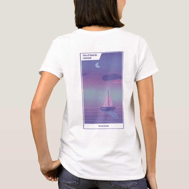 T-shirt Cinq d'Épées inversé Art Inspiré du Tarot (Dos)