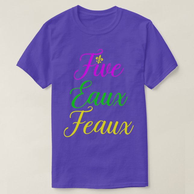 T-shirt Cinq Eaux Feaux NOLA Violet vert et jaune or (Design devant)