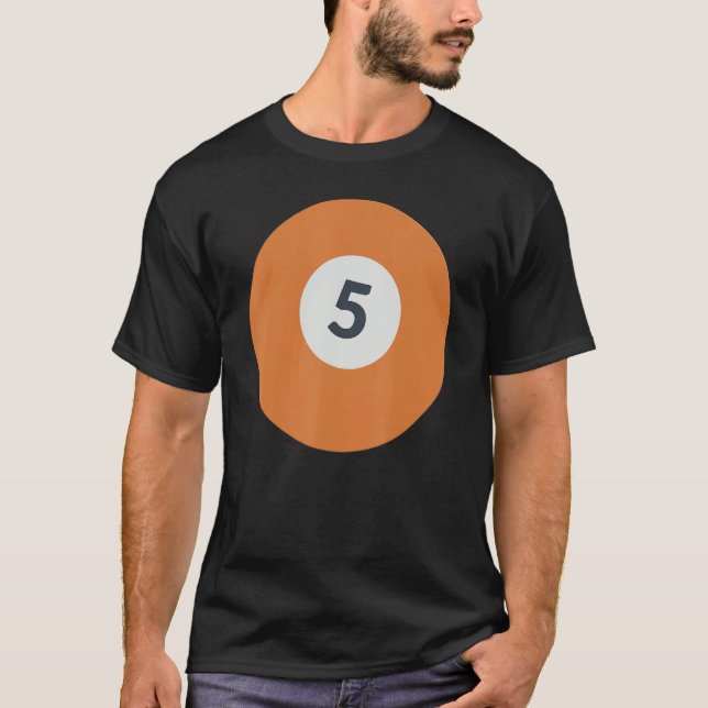 T-shirt Cinq Équipe Numéro 5 Lucky Orange Billard Po (Devant)